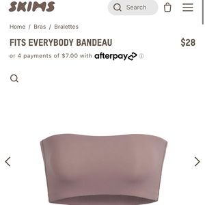 SKIMS FITS EVERYBODY BANDEAU in Umber Size Small